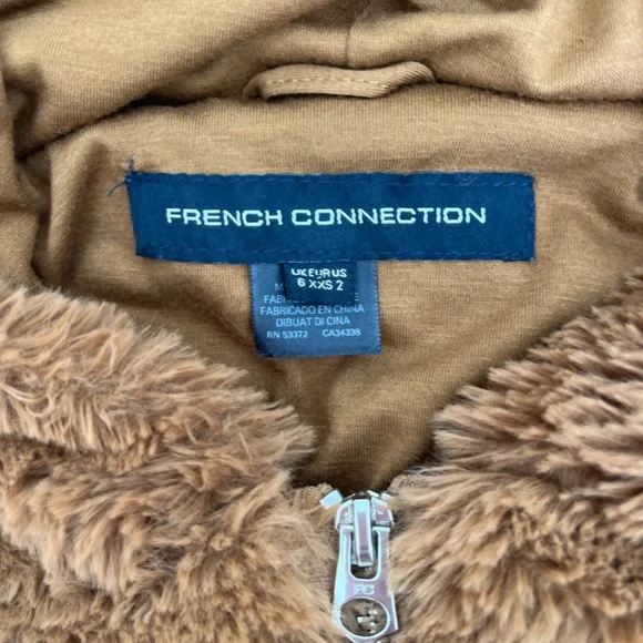 Brown Faux Fur Zip Up Hoodie - Picture 3 of 6